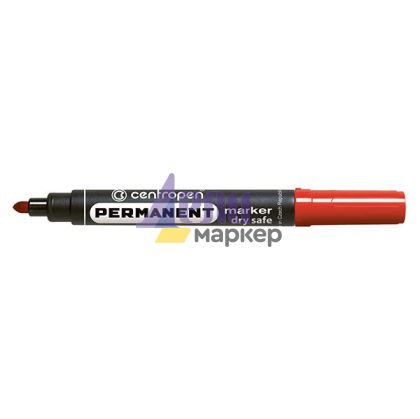 Перманентен маркер Centropen 8510 Объл връх 2.5 mm Червен