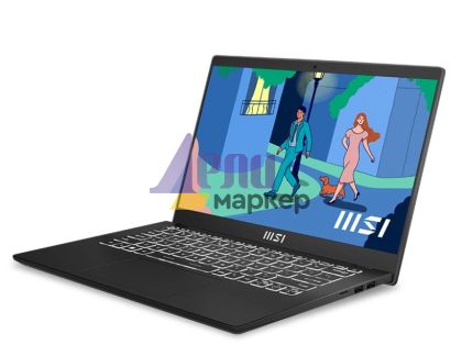 Лаптоп MSI Modern 14 C12M, i5-1235U (10C/12T, up to 4.40 GHz, 12 MB), 14" FHD (1920x1080) IPS, Iris Xe Graphics (1.20 GHz, 80EU), Onboard DDR4 8GB (3200MHz), 512GB NVMe PCIe Gen3x4 SSD, Wi-Fi 6, , backlight KBD (White), 3 cell, 39.3Whr, 2Y, 1.4 kg, Black