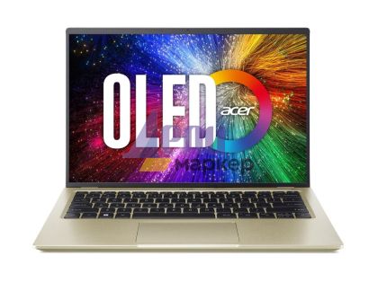 Лаптоп Acer Swift 3, SF314-71-704M, Intel Core i7-12650H (2.30 GHz up to 4.70 GHz, 24MB), 14" 2.8K OLED (WQXGA+ 2880 x 1800), 400nit, DCI-P3 100%, 16 GB LPDDR5, 1024GB PCIe NVMe SSD, Intel UHD, WIFI 6E, BT, FHD Cam, Backlight KBD, FPR, Windows 11, Gold