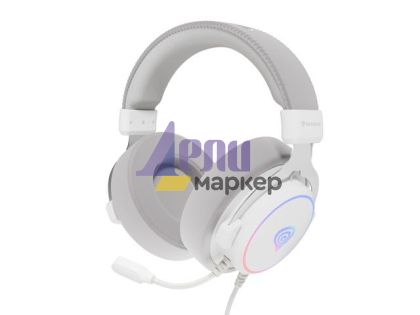 Слушалки Genesis Headset Neon 764 with microphone, RGB illumination, USB, White