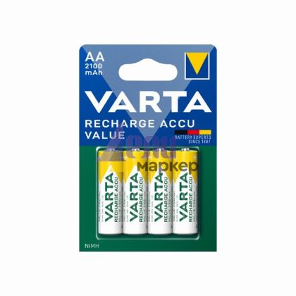 Батерия Varta Power Accu R2U/AA Презареждаща 2100 mAh, 1.2V, 3+1 бр.