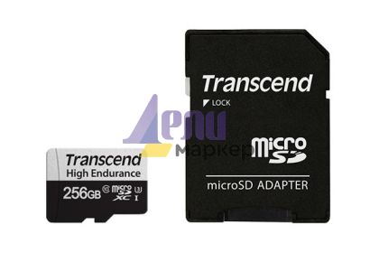 Памет Transcend 256GB micro SD w/ adapter U3, High Endurance