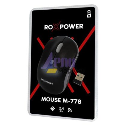 Мишка ROXPOWER M-778 Безжична оптична, USB, Черна