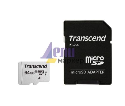 Памет Transcend 64GB microSD w/ adapter UHS-I U1 A1