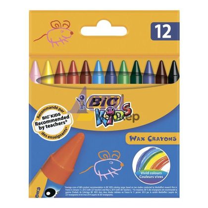 Пастели BIC Kids Wax Восъчни 12 цвята