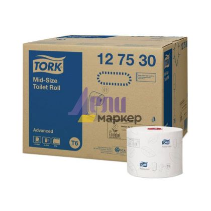 Тоалетна хартия TORK Advanced 100% целулоза, двупластова, Бяла