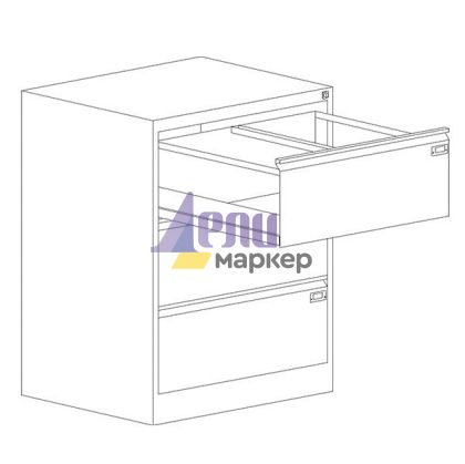 Шкаф за висящи папки Malow File Locker SZK202E Двоен с 3 чекмеджета, 77.5x63x100 cm, Сив