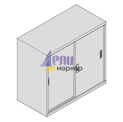 Метален шкаф Практик AMT 0891 С един рафт, плъзгащи врати, 91.5x45.8x83.2 cm Сив