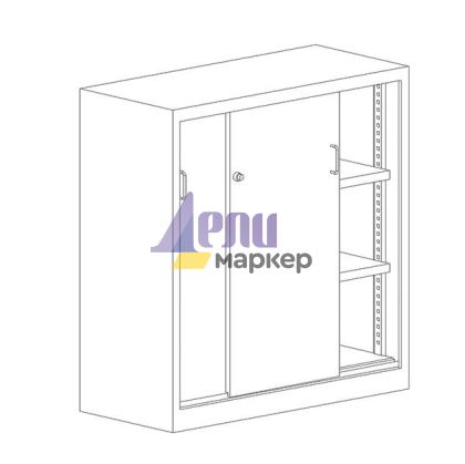 Метален шкаф Malow Office Locker SBM 112 С два рафта, 100x43.5x104 cm Сив