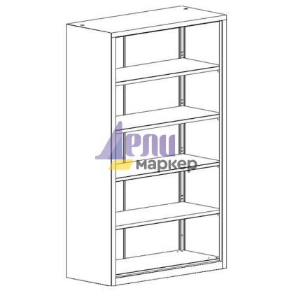 Метален шкаф Malow Office Locker RZ 203 С четири рафта, 100x43.5x199 cm Сив