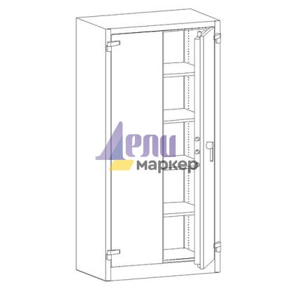 Огнеупорен метален шкаф Malow Office Locker SAM W2A С четири рафта, 95x55x195 cm