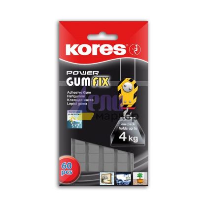 Монтажни лепенки Kores GumFix Неперманентни, 60 бр. Бели