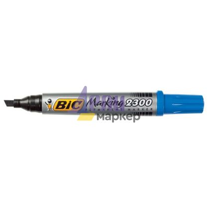 Перманентен маркер Bic 2300 Скосен връх 3.1-5.3 mm Син