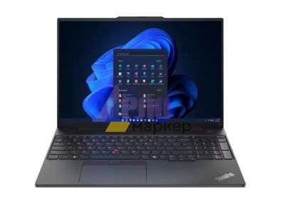 Лаптоп Lenovo ThinkPad E16 G2 Intel Core Ultra 5 125U (up to 4.3GHz, 12MB), 16GB DDR5-5600, 512GB SSD, 16" WUXGA (1920x1200) IPS AG, Intel Graphics, FHD&IR Cam, Backlit KB, Black, WLAN, BT, 3cell, FPR, DOS, 3Y Onsite