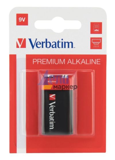 Батерия Verbatim ALKALINE BATTERY 9V 1 PACK (HANGCARD)