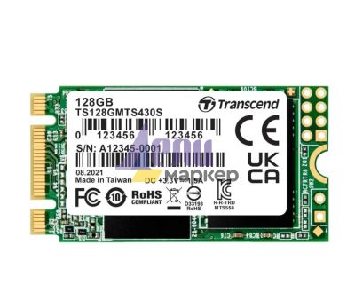 Твърд диск Transcend 128GB, M.2 2242 SSD, SATA3 B+M Key, TLC