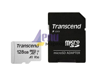 Памет Transcend 128GB microSD w/ adapter UHS-I U3 A1