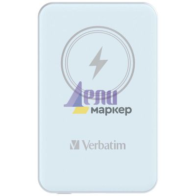 Външна батерия Verbatim MCP-5BE Power Pack 5000 mAh with UBS-C® PD 20W / Magnetic Wireless Charging 15W Blue