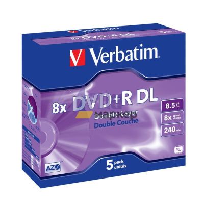 Медия Verbatim DVD+R DOUBLE LAYER 8.5GB 8X MATT SILVER SURFACE (5 PACK)