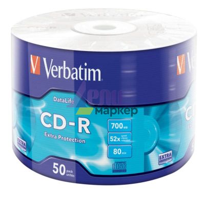 Медия Verbatim CD-R 700MB 52X EXTRA PROTECTION WRAP (50 PACK)