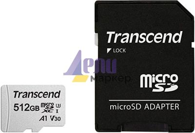 Памет Transcend 512GB microSD w/ adapter UHS-I U3 A1