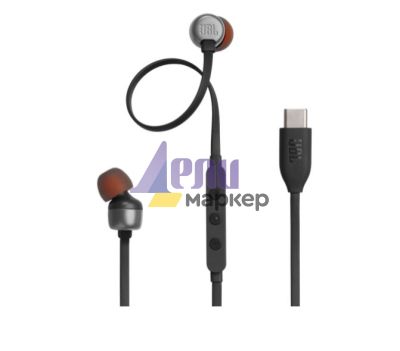 Слушалки JBL T310C BLK USB-C In-ear headphones