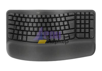 Клавиатура Logitech Wave Keys wireless ergonomic keyboard - GRAPHITE - US INT`L - 2.4GHZ/BT - N/A - INTNL-973 - UNIVERSAL