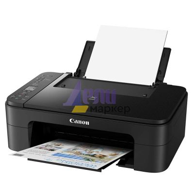 Мастилоструйно многофункционално устройство Canon PIXMA TS3350 All-In-One, Black + Canon Photo Cube and Frame + PP-201 5x5” Photo Paper Plus Glossy II (40 sheets) - Creative Pack, Blue