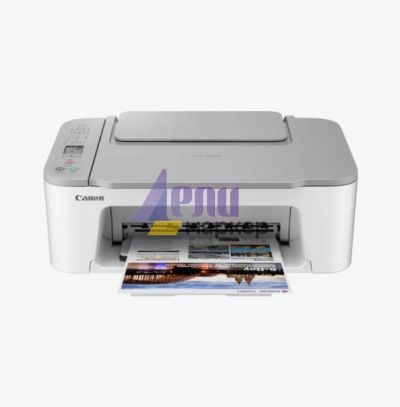 Мастилоструйно многофункционално устройство Canon PIXMA TS3451 All-In-One, White + Canon Photo Cube and Frame + PP-201 5x5” Photo Paper Plus Glossy II (40 sheets) - Creative Pack, Orange