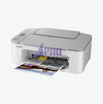 Мастилоструйно многофункционално устройство Canon PIXMA TS3451 All-In-One, White + Canon Photo Cube and Frame + PP-201 5x5” Photo Paper Plus Glossy II (40 sheets) - Creative Pack, Orange