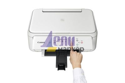 Мастилоструйно многофункционално устройство Canon PIXMA TS5151 All-In-One, White + Canon Photo Cube and Frame + PP-201 5x5” Photo Paper Plus Glossy II (40 sheets) - Creative Pack, Orange