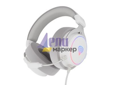 Слушалки Genesis Headset Neon 764 with microphone, RGB illumination, USB, White