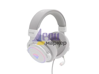 Слушалки Genesis Headset Neon 764 with microphone, RGB illumination, USB, White