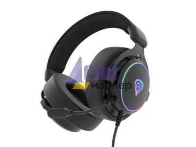 Слушалки Genesis Headset Neon 764 with microphone, RGB illumination, USB, Black