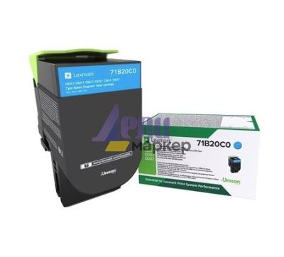 Консуматив Lexmark 71B20C0 CS/CX317, 417, 517 Cyan Return Programme 2.3K Toner Cartridge