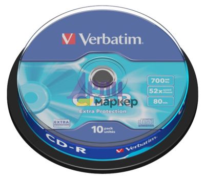 Медия Verbatim CD-R 700MB 52X EXTRA PROTECTION SURFACE (10 PACK)