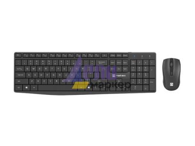 Комплект Natec Set 2 in 1 Keyboard Black Squid + Mouse Wireless US Layout