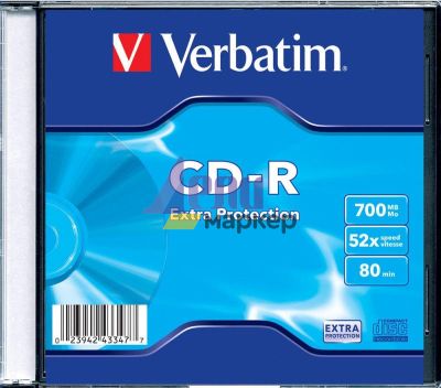 Медия Verbatim CD-R 52X SC SINGLE WRAP 700MB EXTRA PROTECTION