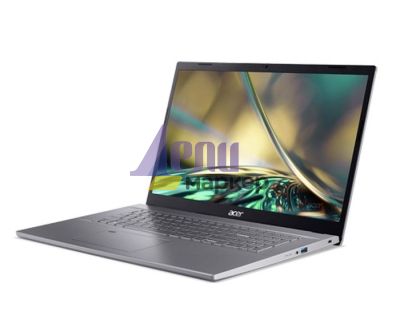 Лаптоп Acer Aspire 5, A517-53-57ZF, Intel Core i5-12450H (up to 4.40 GHz, 12MB), 17.3" FHD (1920x1080) IPS SlimBezel AG, 16GB DDR4 (2x8GB), 512GB PCIe NVMe SSD, Intel UMA, HD Cam, 802.11ax, BT 5.1, Backlit Kbd, No OS, Gray