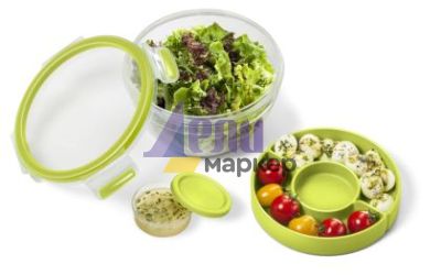 Кутия за съхранение Tefal K3100112, CLIP&GO salad bowl rd 1.0L TEF