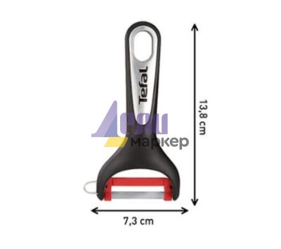 Белачка Tefal K2071814, Ingenio, Peeler "Y", Kitchen tool, Nylon/fiberglass, 25.4x9.4x2.4cm, Up to 230°C, Dishwasher safe, black and red