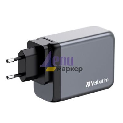 Зарядно устройство Verbatim GNC-200 GaN Charger 4 Port 200W USB A/C (EU/UK/US)