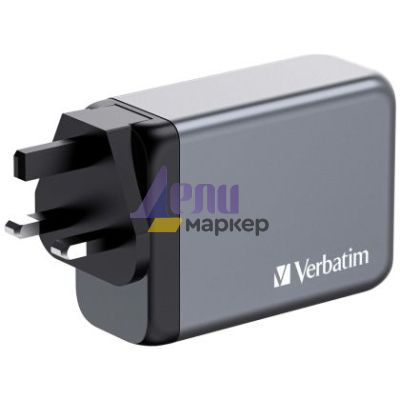 Зарядно устройство Verbatim GNC-240 GaN Charger 4 Port 240W USB A/C (EU/UK/US)