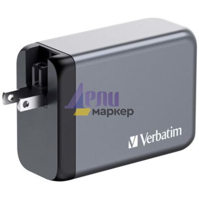 Зарядно устройство Verbatim GNC-240 GaN Charger 4 Port 240W USB A/C (EU/UK/US)