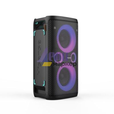 Аудио система Hisense Party Rocker One Plus (HP110) Bluetooth Speaker with 300W Power, Built-in Woofer, Karaoke Mode, Built-in Wireless Charging Pad, AUX Input and Output, USB, 15 Hour Long-Lasting Battery 4 x 2500Ah, 2x mics included