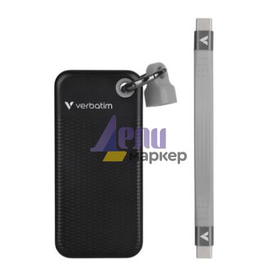 Твърд диск Verbatim Pocket SSD USB 3.2 Gen 2 1TB Black/Grey