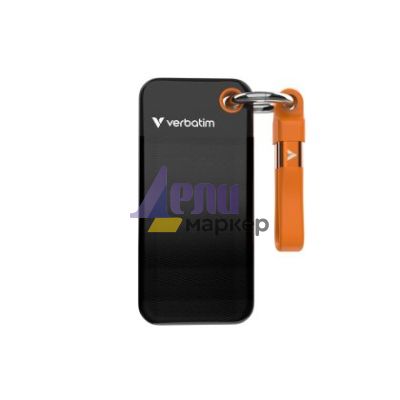 Твърд диск Verbatim Pocket SSD USB 3.2 Gen 2 1TB Black/Orange