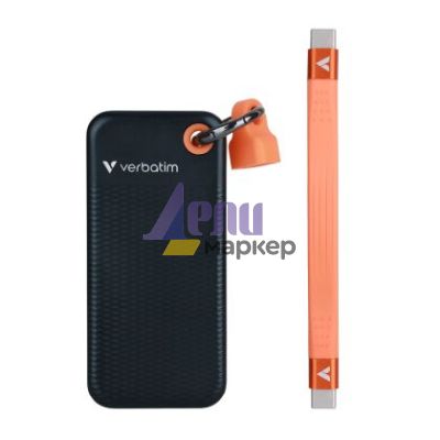 Твърд диск Verbatim Pocket SSD USB 3.2 Gen 2 1TB Black/Orange