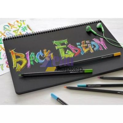 Цветни моливи Faber-Castell Black Edition Триъгълни, 12 цвята