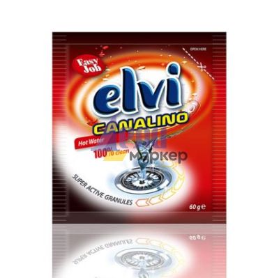 Гранули за отпушване на канали Elvi Canalino За топла вода, 60 g